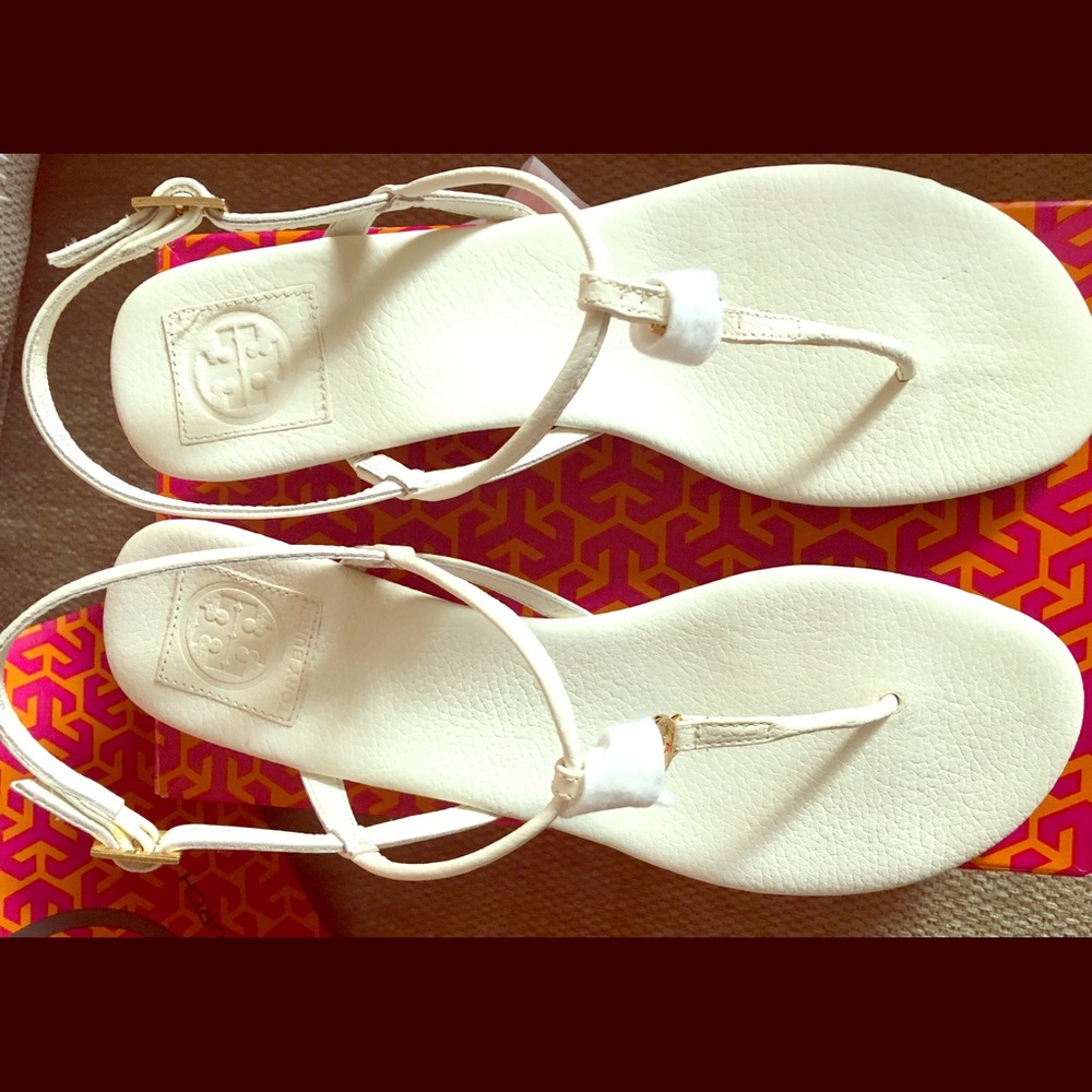 Tory Burch Emmy Demi Wedge Bleach/Ivory Sandal 10